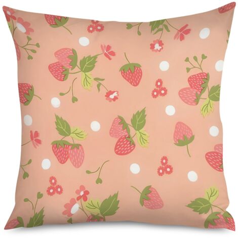Housse de Coussin Imprimé Fraise Moderne