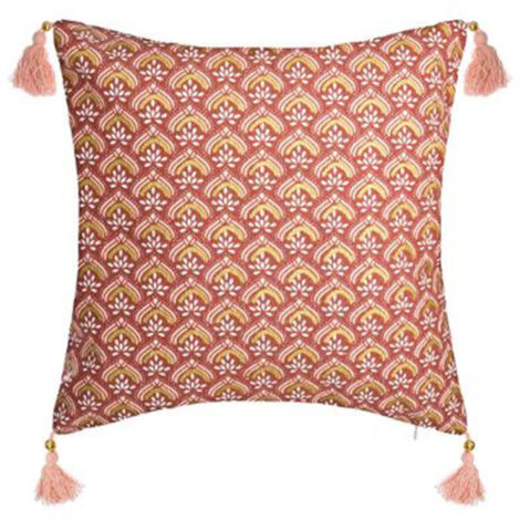 Housse de Coussin Imprimé "Hindou" 40x40cm Rouge