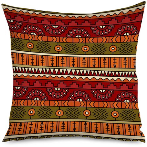 Housse de coussin imprimé ikat, tendance bohème