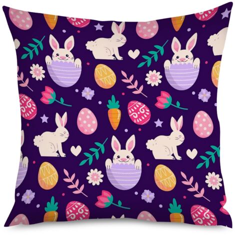 Housse de coussin imprimé œufs de Pâques, 40x40 cm
