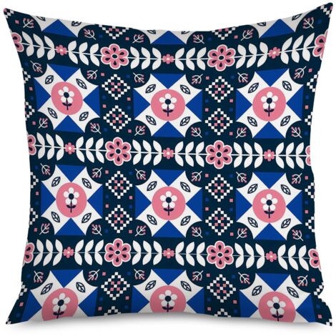 Housse de coussin imprimé paon, luxe ethnique