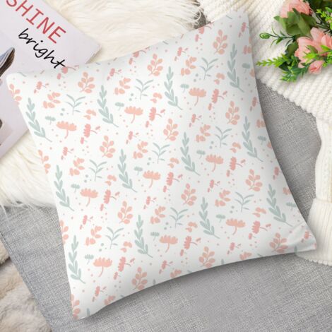 Housse de coussin imprimé petits fleurs, 50x50 cm
