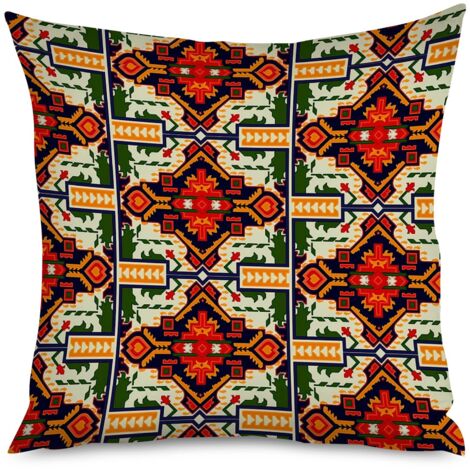 Housse de coussin imprimé plumes d'aigle