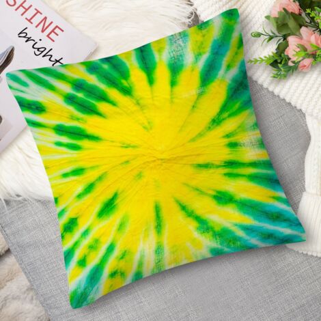 Housse de coussin imprimé tie-dye bleu