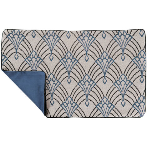 Housse de coussin imprimée art décoratif Bleu 30x50 cm