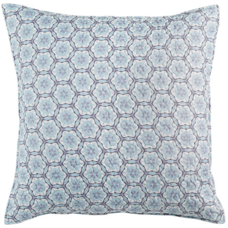 Housse de Coussin "Isaline" 60x60cm Bleu & Gris
