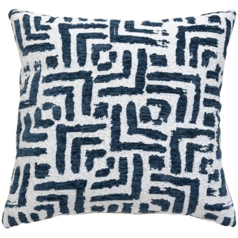Housse de coussin Jeni chenille bleu égéen 40x40cm - Atmosphera créateur d'intérieur