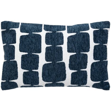 Housse de coussin Jeni chenille bleu égéen 50x30cm - Atmosphera créateur d'intérieur