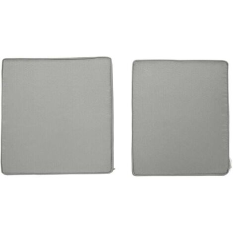 Housse de coussin Lot de 2 coussins de chaise coussins d'assise déhoussables coussins matelassé rembourré mousse polyester gris clair