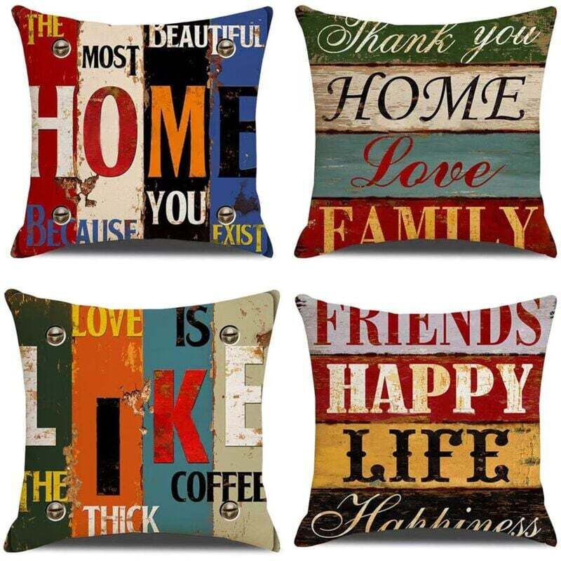Housse de Coussin Lot de 4 45X45cm Décoratif Canapé Taie d'oreiller Decoration Canapé Housses de Coussin Décoration pour Chambre Lit Jardin Canapé