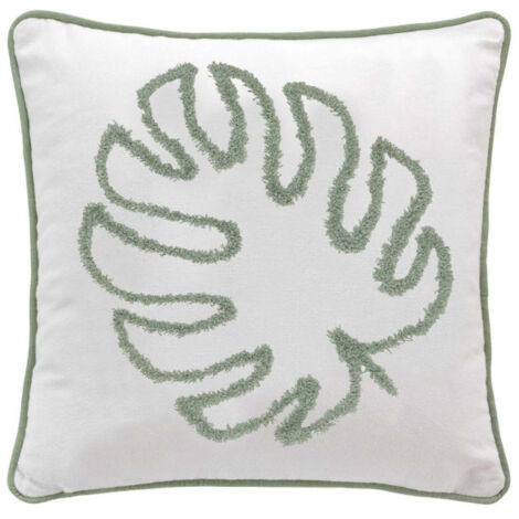 Housse de Coussin "Mahe" 40x40cm Naturel & Vert