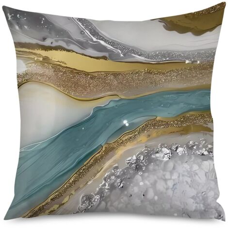 Housse de Coussin Marbre Noir Moderne