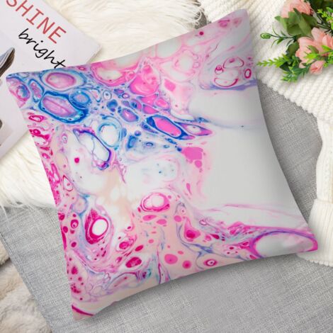 Housse de coussin marbre rose poudré, doux
