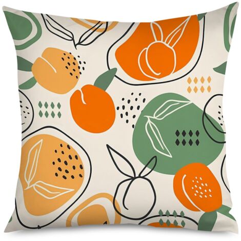 Housse de coussin melon kawaii, vert tendre
