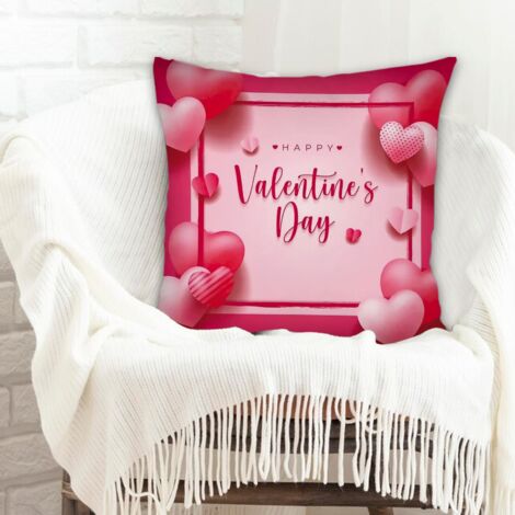 Housse de coussin moderne design lavable en machine pour canapé lit chaise décoratif de ferme la saint-valentin