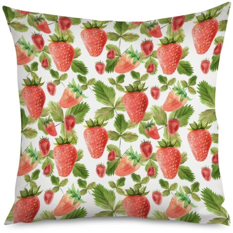 Housse de Coussin Motif Fraise Cute