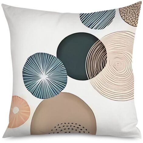 Housse de Coussin Motif Géométrique Déco Salon