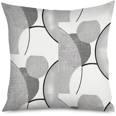 Housse de Coussin Motif Lignes Géométriques