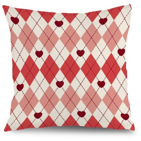 Housse de coussin motif symétrique, décoration maison style ferme,45×45cm