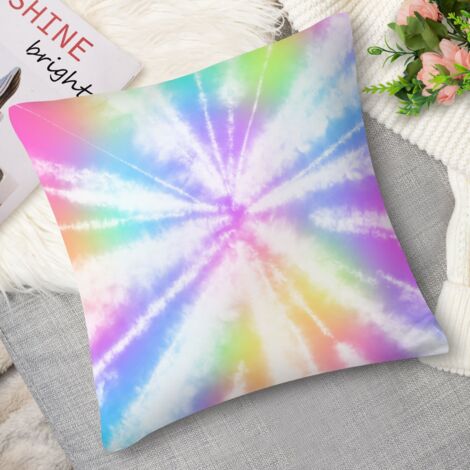 Housse de coussin motif tie-dye spiralé