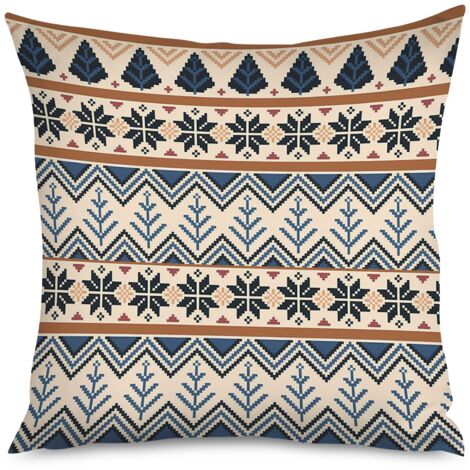 Housse de coussin motifs cerfs, nature bohème