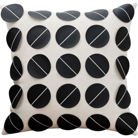 Housse de coussin noire à techniques multiples, finition soignée haut de gamme 45×45cm, pour villas et demeures luxueuses