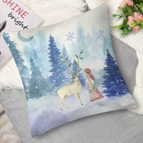 Housse de coussin ours polaire, blanc