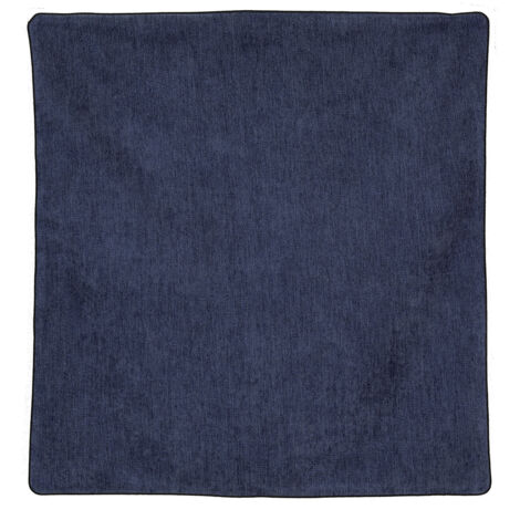 Housse de coussin passepoilée - Effet velours Bleu Foncé 60x60 cm