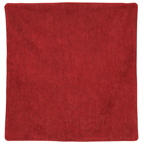 Housse de coussin passepoilée  - Effet velours Rouge Orangé 60x60 cm