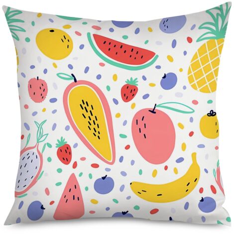 Housse de coussin pastèque kawaii, vert et rose