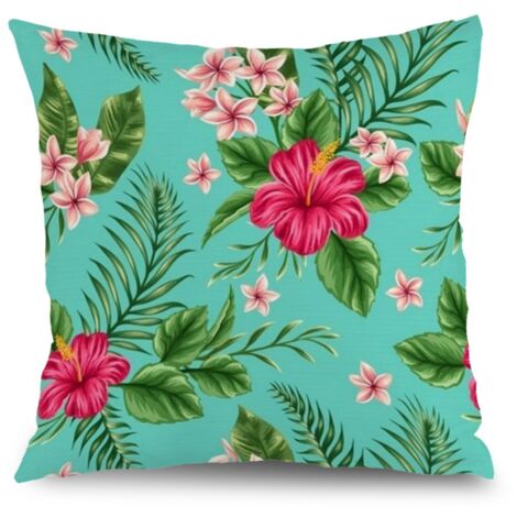 Housse de coussin patio fleurs, décoration canapé-lit extérieur,45×45cm