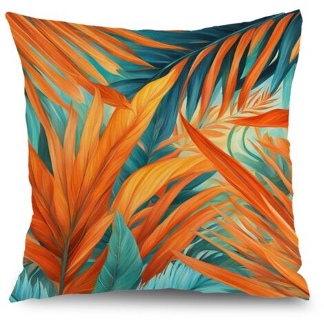 Housse de coussin patio fleurs, décoration chaise banc extérieur,45×45cm