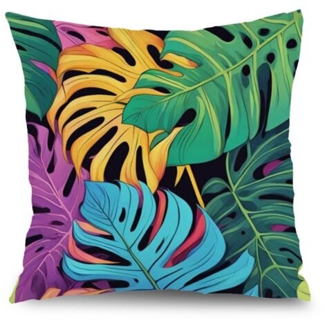 Housse de coussin patio floral, décoration canapé-lit extérieur maison,45×45cm