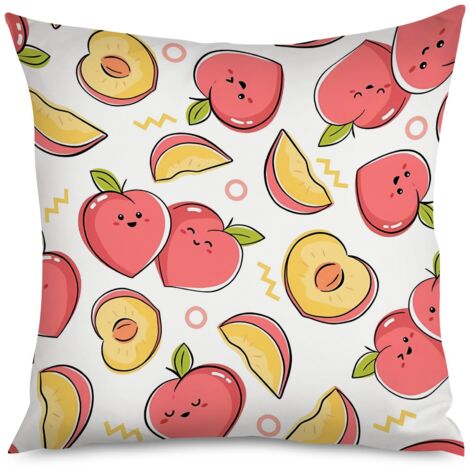 Housse de Coussin Pêches Déco Chambre