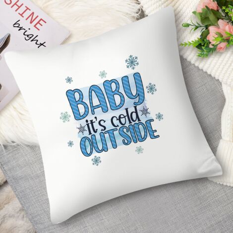 Housse de coussin petit gnome et flocons