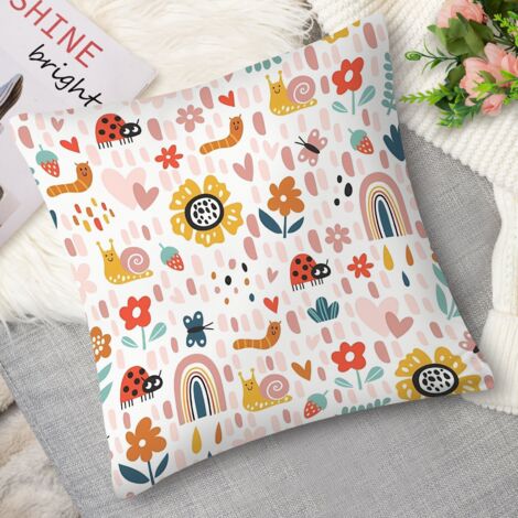 Housse de coussin petits animaux, style kawaii
