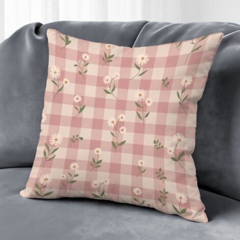 Housse de coussin plantes fleurs, décoration maison style ferme,50×50cm