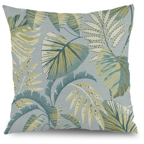 Housse de coussin plantes fleurs papillon, décoration canapé extérieur,50×50cm