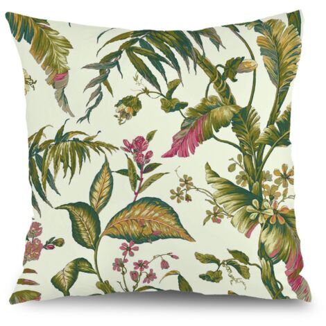Housse de coussin plantes fleurs papillon, décoration intérieur extérieur,45×45cm
