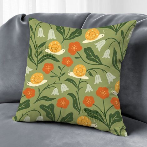 Housse de coussin plantes fleurs vintage,décoration maison élégante,50×50cm