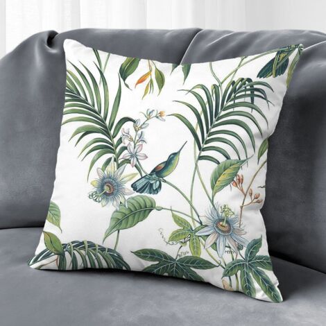 Housse de coussin plantes papillon fleurs, décoration extérieur,40×40cm
