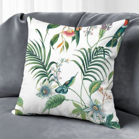Housse de coussin plantes papillon,décoration salon extérieur,50×50cm