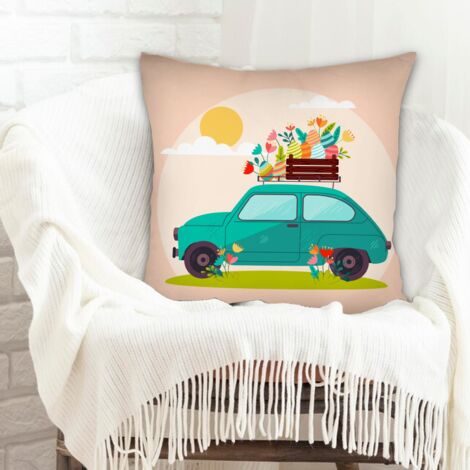 Housse de coussin pour décoration intérieure fermeture à glissière pour canapé, lit, chaise décoratif de ferme pour Pâques