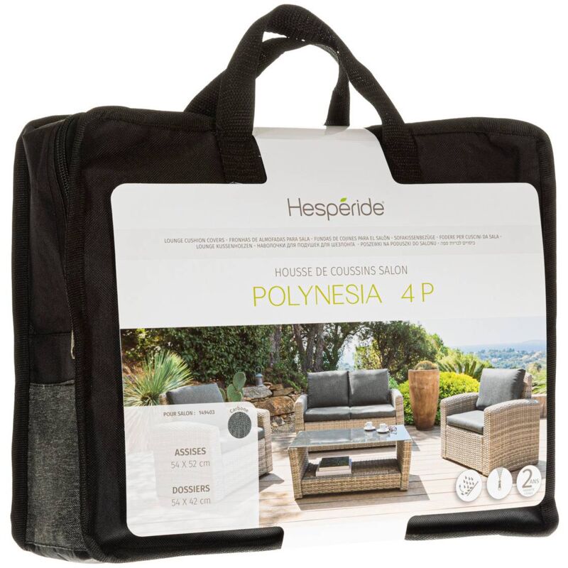 Housse de coussin pour salon Polynesia 4 places havane en polyester - Hespéride