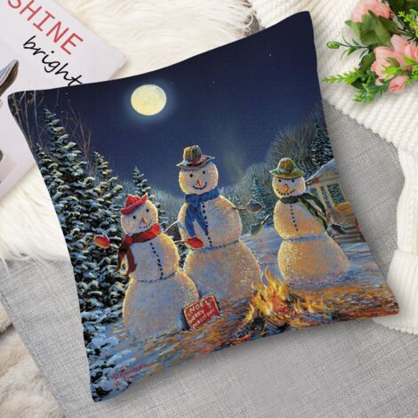 Housse de coussin renard roux, hiver