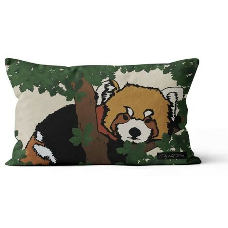 Housse de coussin Safari Panda Roux 32x50 cm