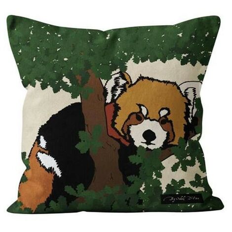 Housse de coussin Safari Panda Roux 40x40 cm