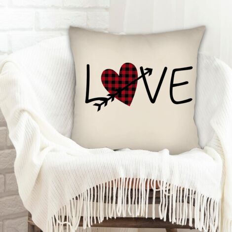 Housse de coussin sans coussin 45x45 déhoussable pour la Saint-Valentin, la Fête des Mères et des Pères