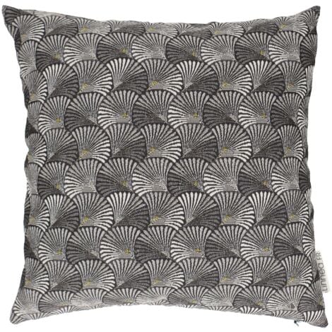 Housse de coussin 40x40cm MAMA Lin/Noir