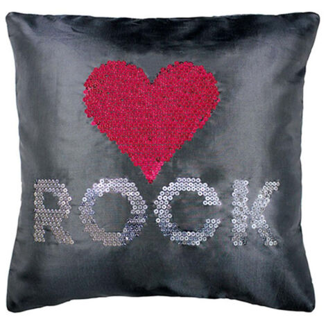 Housse de coussin "Strass" 40x40cm Love Rock